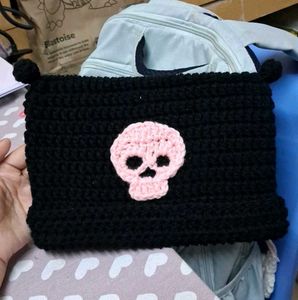 Kuromi-Inspired Crochet Cat Beanie