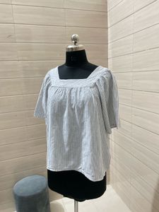 GAP XL Striped Square Neck Top