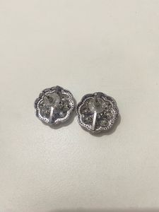 Oxidised diamond Floral Stud Earrings