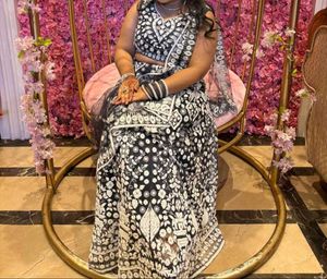 Elegant Black &amp; White Lehenga Choli