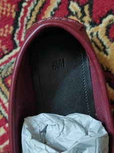 H&amp;M Burgundy Leather Loafers