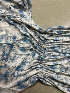 Blue Floral Midi Dress