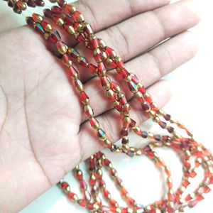 Combo Of Five Red&amp;Gold Mix Cristal Mala.