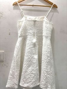 White Textured Mini Dress