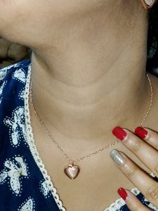Rose Gold Heart Necklace &amp; Earring Set 1