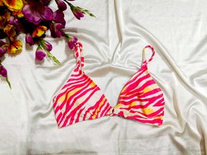 🇳🇿💫🎀Stylish Pink Zebra Print Bikini Top