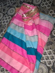 Vibrant Striped Lehenga Choli