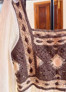 Crochet Detail Peplum Top