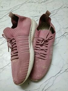 Comfortable Pink Knit Sneakers