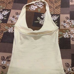 Butter yellow halter neck tank tkp