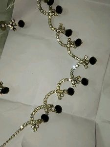 Black Hangings Necklace Earrings Beautiful Set