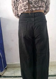 Black Ripped Wide Leg Jeans