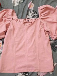 Pink Puff Sleeve Top