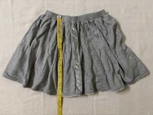 Grey Tennis Skirt with Silver Trim