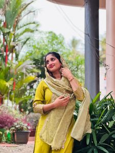 ✨ Elegant Lime Green Kurta Set with Dupatta
