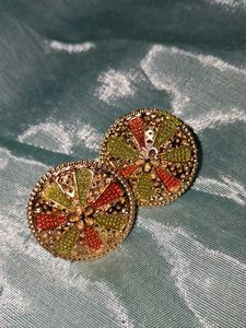 Gold played Earings (Set OF 2)