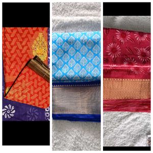 New 3 Beautiful Indian Sarees (trio pack)