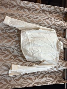 Cream Collared Button-Up Satin Shirt