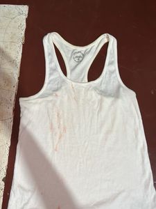 White, Red Racerback Tank Top