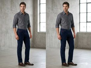 Men's Blue Casual Pants