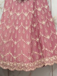 Elegant Pink Embroidered Lehenga Choli Set