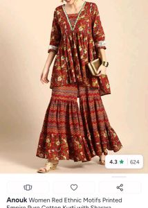 Beautiful Red Kurta and Skirt Set