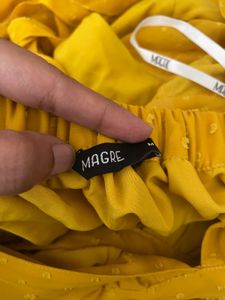 Magre Bell Sleeve Mustard Dress