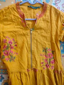 Yellow Embroidered Dress