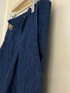Blue denim high rise retro flare jeans