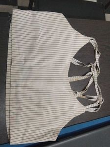 Striped Backless non paded bra