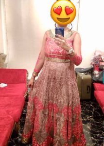 Elegant Pink Embroidered Anarkali