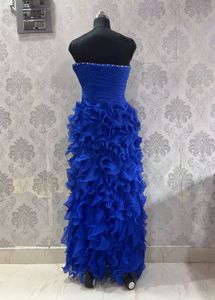 Stunning Royal Blue Ruffled Gown