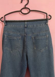 Wide Leg Denim Jeans with Belt