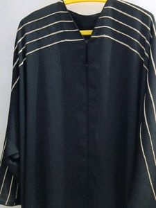 Elegant Black abhaya with white lines