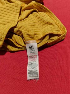 Girls Ribbed Sleeveless Dress – Mustard Yellow