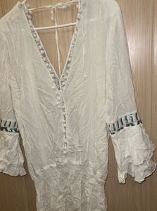 Embellished White Tunic Top/Dress