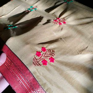 Embroidered Silk Saree