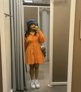 Orange Shirt Dress