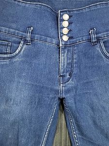 High-Waisted Blue Denim Jeans