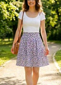 Imported Floral Print Mini Skirt