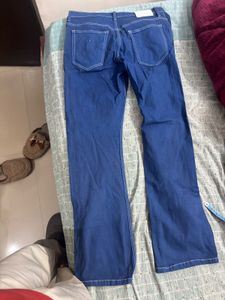 Blue Straight Leg Denim Jeans