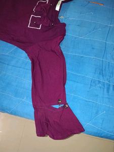 Stylish Maroon Tunic Top with Buckle Detail