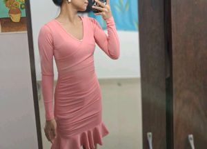 SSS Pink Ruched Bodycon Dress