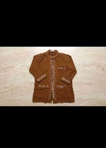 Elegant Brown Embroidered Shirt