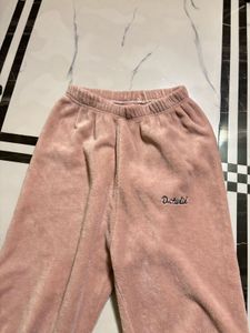 Cozy Pink Velour Pajama Bottoms