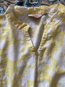 Yellow Floral Print Kurta Top