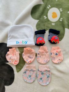 Baby Hat, Socks, and Mittens Set
