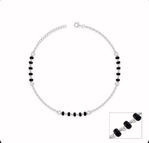 Silver Midnight Beads Anklet(1 piece)