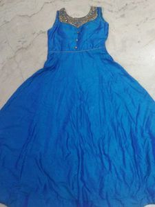 Vibrant Blue Embellished Ethnic Gown