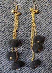 Pom Pom Long Earrings
